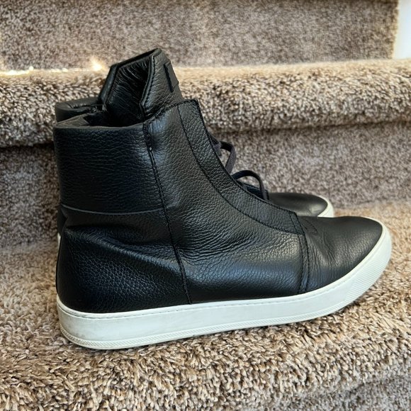 Helmut Lang Men\'s Black Leather High Top Sneakers main image 5